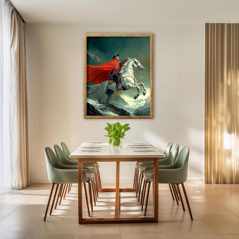 Posterizer 1 pcs-iconic Nepoleon era depiction of man on a battle horse 2-Men's Art Collection-Famous Figures Art Collection-Gift for Men, Man, Hu...
